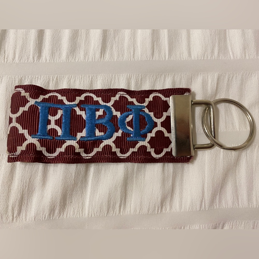 Pi Beta Phi embroidered keychain